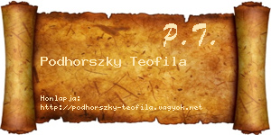 Podhorszky Teofila névjegykártya